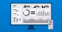 A Shiny dashboard shown side-by-side on a desktop monitor and a phone